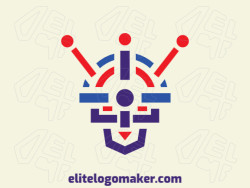 Great logo in the shape of a robot with symmetry design, easy to apply in different media.