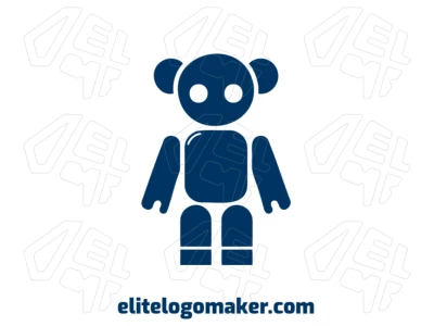 Um logotipo criativo com um urso robô de design refinado, combinando elementos futuristas com estilo de mascote para um visual único e moderno.