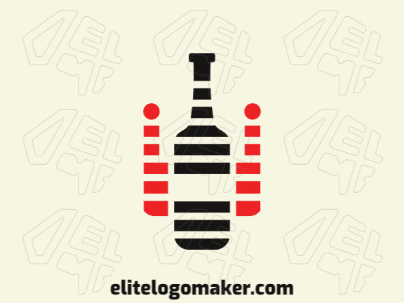 Customizable logo in the shape of a robot combined with a bottle, with creative design and abstract style.