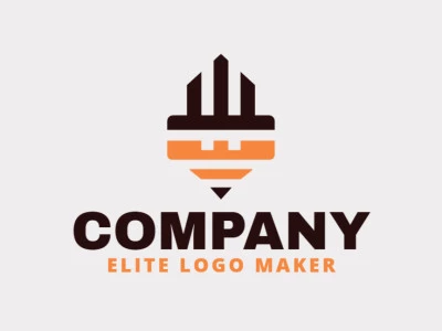 Modern logo in the shape of a robot combined with a pencil, with professional design and symmetric style.