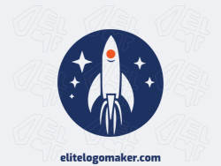 Logo with creative design, forming a rocket with abstract style and customizable colors.
