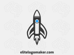 Ideal logo for different businesses in the shape of a rocket, with creative design and simple style.