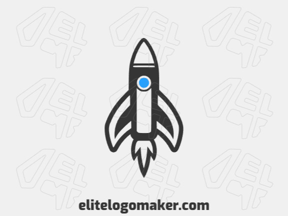 Logotipo ideal para diferentes negócios com a forma de um foguete , com design criativo e estilo simples.