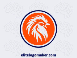 Customizable logo in the shape of a rooster with creative design and simple style.