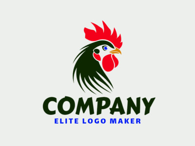 An abstract rendition of a rooster, capturing its essence in a bold and modern logo, perfect for a vibrant brand identity.