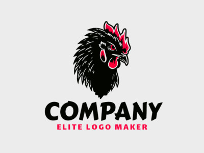Un logo ilustrativo llamativo con un gallo, perfecto para una marca atrevida.