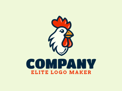 An abstract rooster logo design that captivates with its unique shape and style.