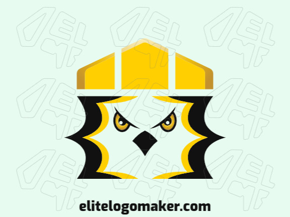 Animal logo with the shape of an eagle combined with a crown with black and yellow colors.
