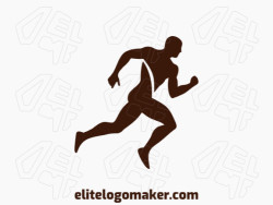 Logotipo ideal para diferentes negócios com a forma de um homem correndo , com design criativo e estilo minimalista.
