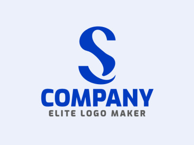 Crie um logotipo para sua empresa com a forma de uma letra "S" com estilo minimalista e cor azul escuro.