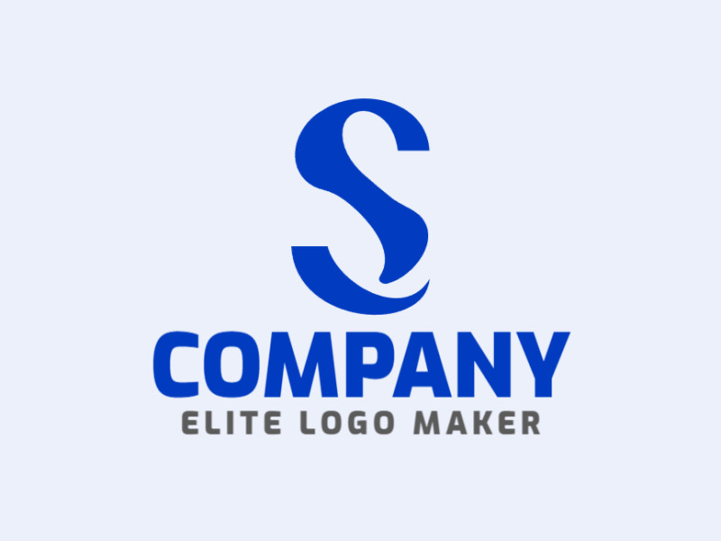 Create a logo for your company in the shape of a letter "S" with a minimalist style and dark blue color.