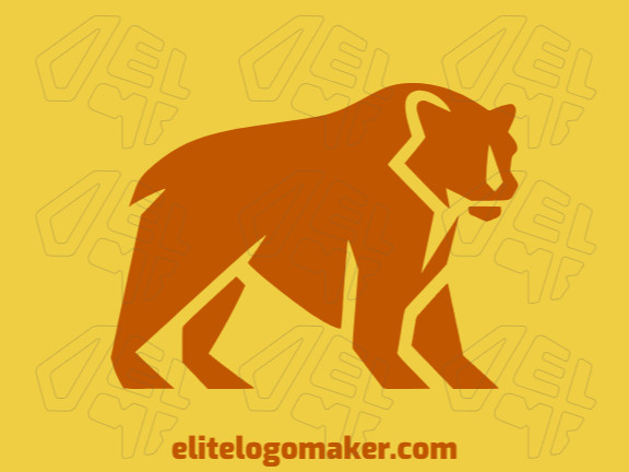 Logotipo customizável com a forma de um tigre-de-dente-de-sabre com design criativo e estilo abstrato.