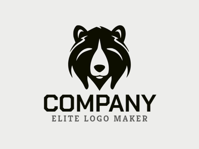 Crie seu logotipo online com a forma de um urso triste com cores customizáveis e estilo simples.