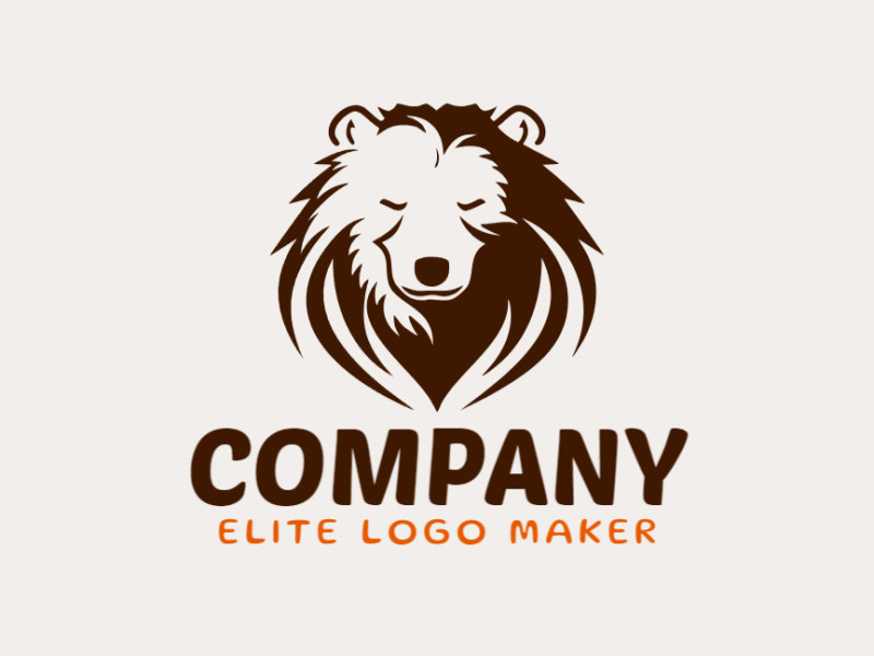 Logotipo ideal para diferentes negócios com a forma de um urso triste com estilo simples.
