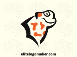 Animal logo in the shape of a salamander head with black and orange colors, this logo is ideal for various types of business.