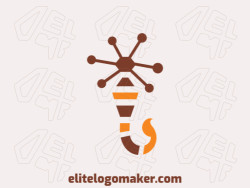 Double meaning logo with the shape of a scorpion combined with circles with yellow and brown colors.