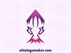 Create a vector logo for your company in the shape of a sea monster with a gradient style, the colors used were purple and pink.