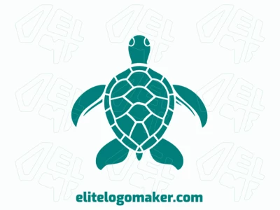 Un logotipo barato de tortuga marina con diseño simétrico, con líneas limpias y proporciones equilibradas para una solución de marca asequible.