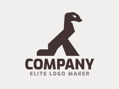 Minimalist logo template in the shape of a seal with blue and brown colors, this logo is ideal for various types of business.