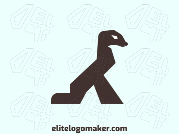 Logotipo minimalista com ideia criativa formando uma foca composto por formas abstratas com a cor marrom.