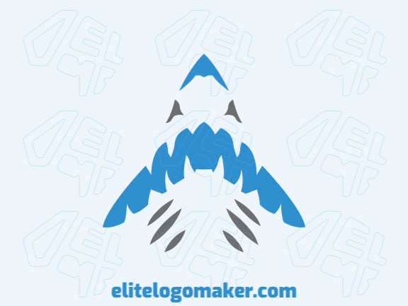 Logotipo adequado para várias empresas com a ilustração de um tubarão com design único e estilo abstrato.