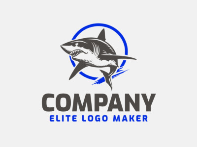 A sleek shark logo design combining elegance with power, perfect for animal-related businesses.