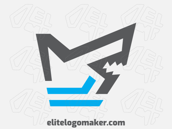 Logotipo  com a forma de um tubarão combinado com uma letra "m" composto por um design criativo e estilo abstrato.