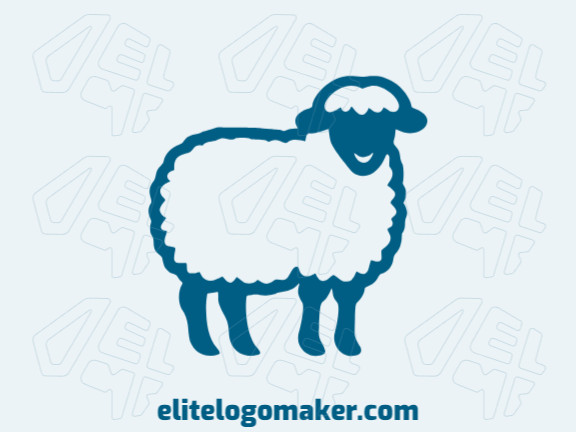 Creative logo in the shape of a sheep with a refined design and childish style.