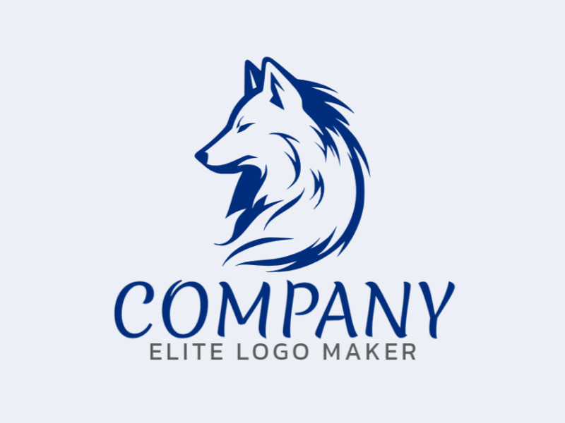 Logotipo vetorial com a forma de uma ovelha com design minimalista e cor azul escuro.