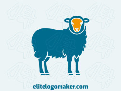 Logotipo profissional com a forma de uma ovelha com design criativo e estilo mascote.