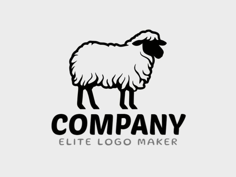 A black sheep rendered in multiple lines, offering a modern and intricate logo design.