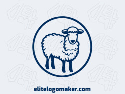 Memorable logo in the shape of a sheep with monoline style, and customizable colors.