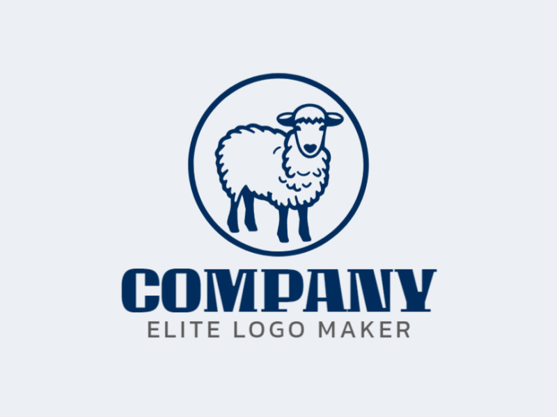 Logotipo memorável com a forma de uma ovelha com estilo monoline, e cores customizáveis.