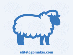 Ideal logo for different businesses in the shape of a sheep with an childish style.