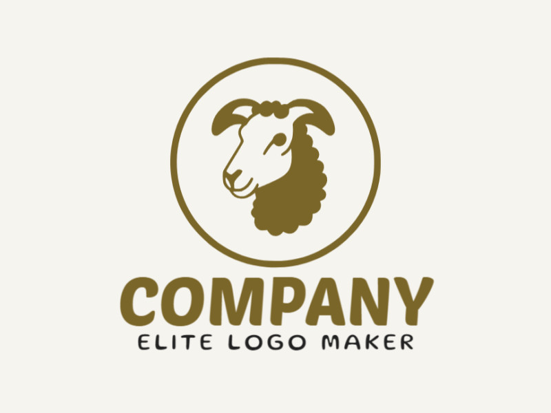 Ideal logo for different businesses in the shape of a sheep, with creative design and minimalist style.
