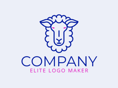 Um design simétrico com uma ovelha refletida, representando equilíbrio e harmonia, ideal para um logotipo atemporal.