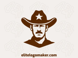 Customizable logo in the shape of a sheriff with creative design and abstract style.