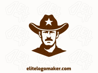 Customizable logo in the shape of a sheriff with creative design and abstract style.