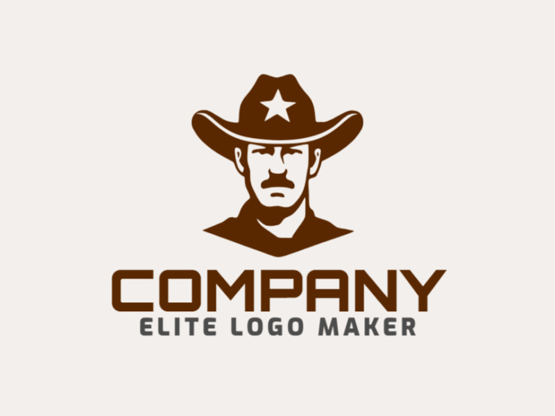 Customizable logo in the shape of a sheriff with creative design and abstract style.