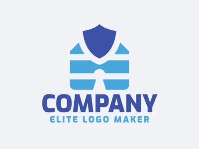 Creative logo in the shape of a shield combined with a database, with memorable design and abstract style.