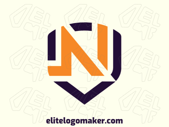 Crie um logotipo memorável para sua empresa, com a forma de um escudo combinado com uma letra "N", com estilo abstrato e design criativo.
