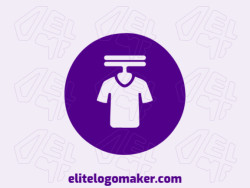 A sophisticated logo in the shape of a shirt with a sleek circular style, featuring a captivating purple color palette.