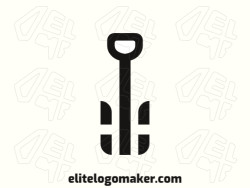 Logo in the shape of a shovel with black color, this logo is ideal for different business areas.