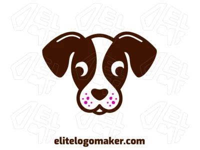 Customizable logo featuring a simple dog head design with clean lines, perfect for a modern and minimalist look.