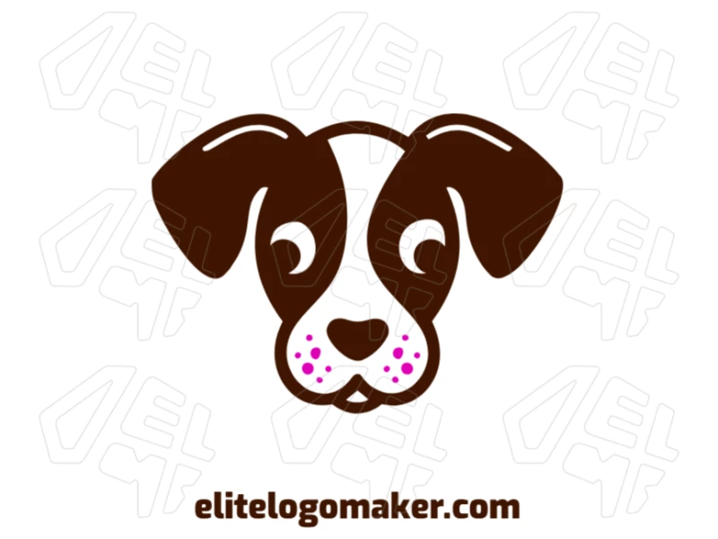 Customizable logo featuring a simple dog head design with clean lines, perfect for a modern and minimalist look.