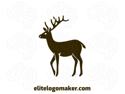Una ilustración simple de un ciervo con diseño abstracto, personalizable, perfecta para crear un logotipo único y adaptable.