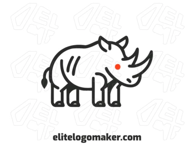 An excellent and simple illustration of a rhinoceros, perfect for creating a unique and professional logo.