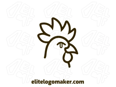 Uma ilustração simples e abstrata de uma cabeça de galo, disponível como vetor para criar seu próprio logotipo on-line.