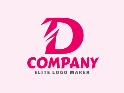 Um design de logo de letra inicial elegante com a letra "D" em rosa delicado, exalando charme e sofisticação.