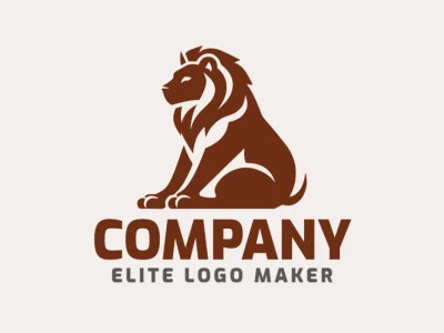 Create your online logo in the shape of a sitting lion with customizable colors and abstract style.